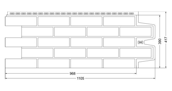 Фасадная панель Grand Line Design Клинкерный Кирпич 0,995х0,39 Бежевый со швом