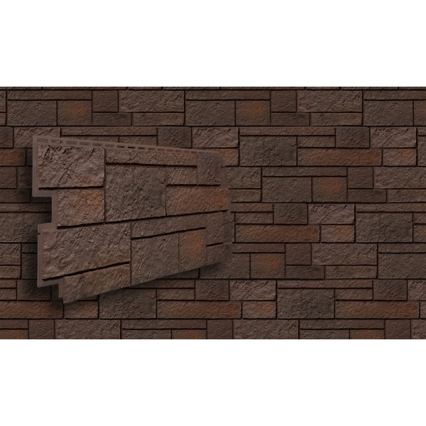 Фасадная панель VOX Solid Sandstone (Песчаник) 1000x420 Dark Brown (Темно-коричневый)
