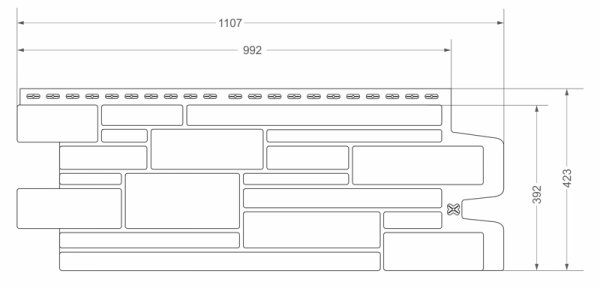 Фасадная панель Grand Line Design Камелот 0,992х0,39 Молочный со швом