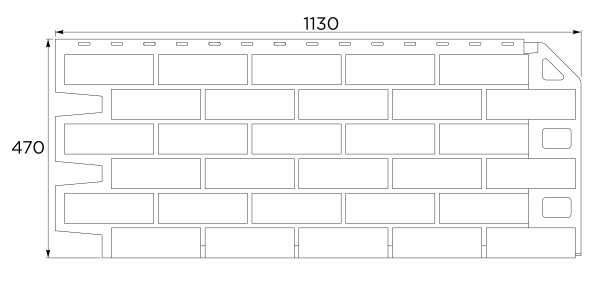 Фасадная панель Fineber 1137х470 Кирпич мелованный белый
