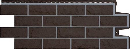 Фасадная панель Grand Line Design Колотый камень (моноцвет) 0,995х0,39 Шоколадный со швом