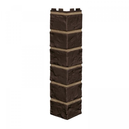 Угол фасадной панели Vox Vilo Brick (Кирпич) со швом Dark Brown (Темно-коричневый)