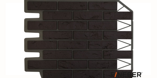 Фасадная панель FineBer Дачный Баварский кирпич Темно-коричневый