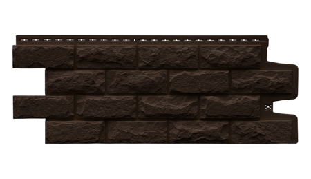 Фасадная панель Grand Line Classic Колотый камень (моноцвет) 0,992х0,392 Шоколадный